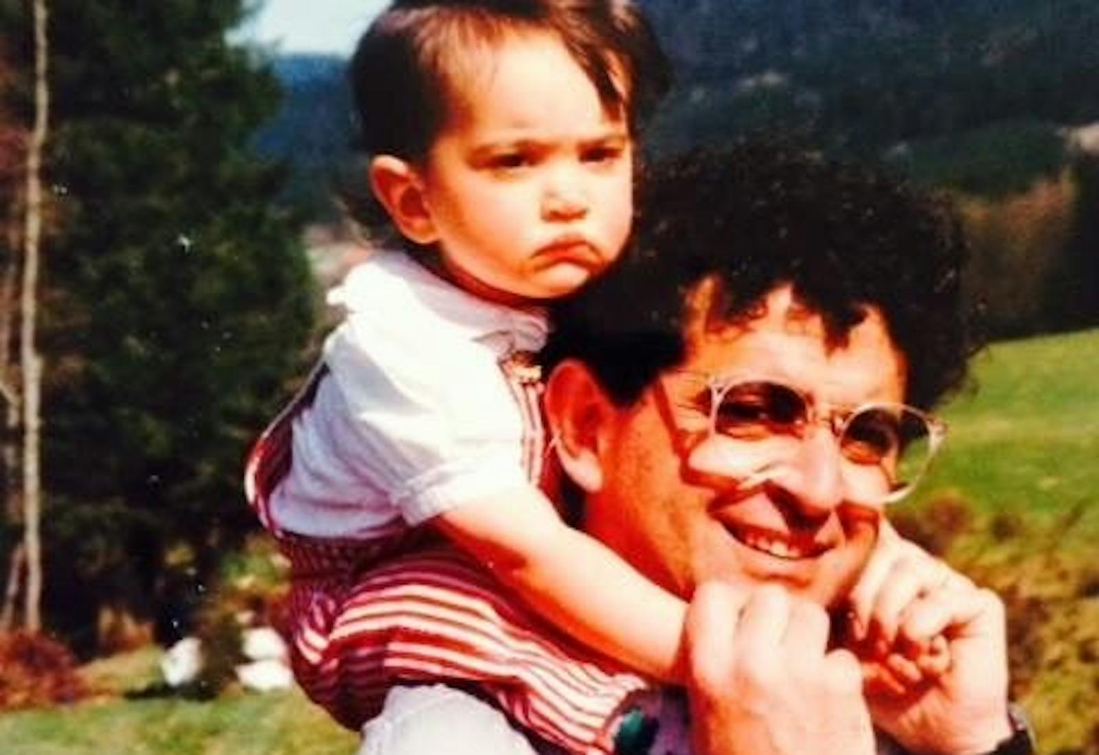 Anna with her father Claude in France in 1989.
