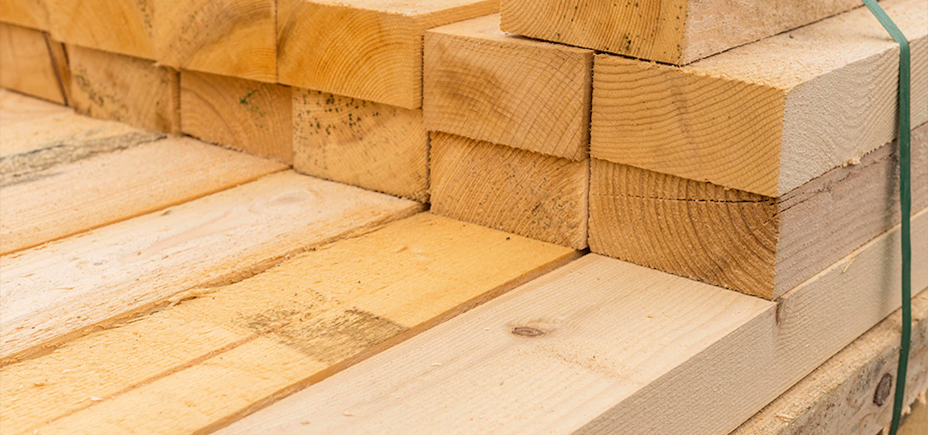 close up image of dimensional 2x4 lumber