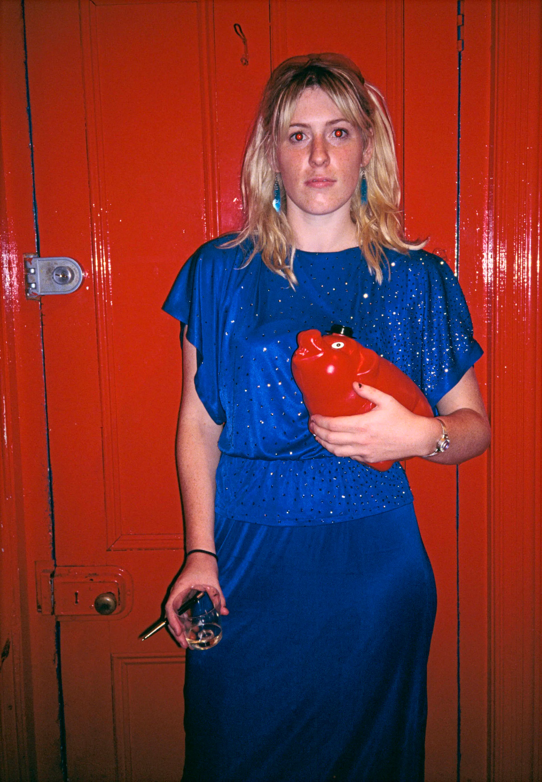 Megan at Fiat Lux with the little pig by Ann Shelton