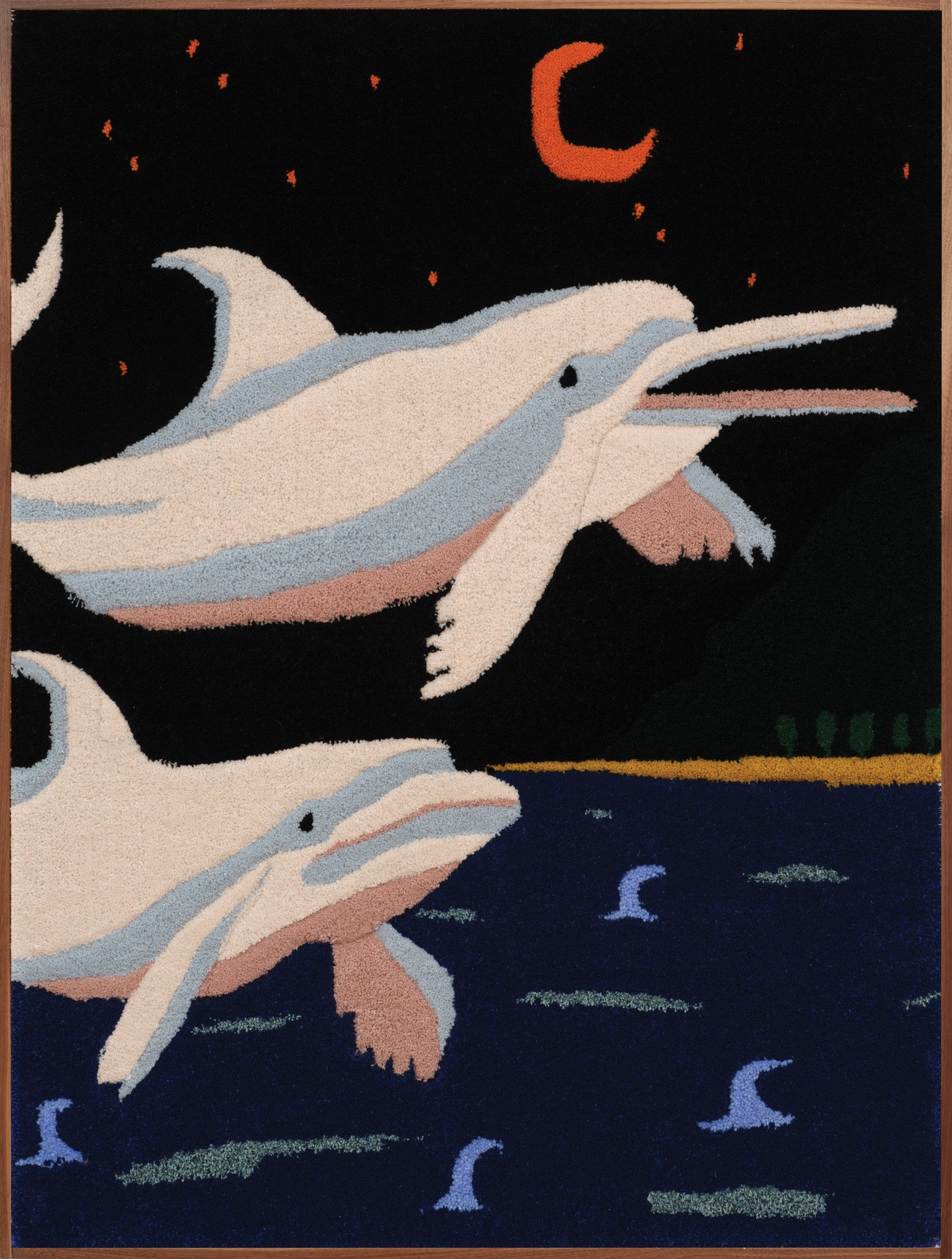 Beluga whales swimming in the air by Claudia Kogachi