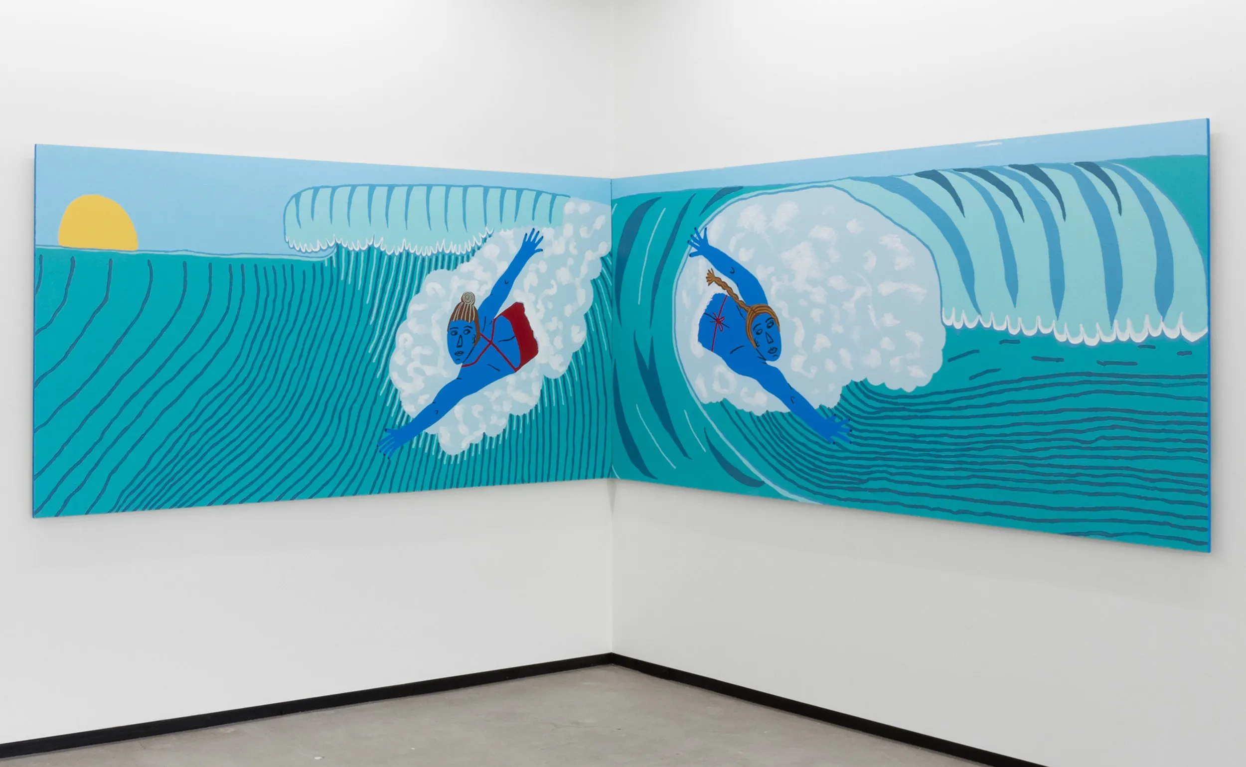 Bodysurfing (diptych) by Claudia Kogachi
