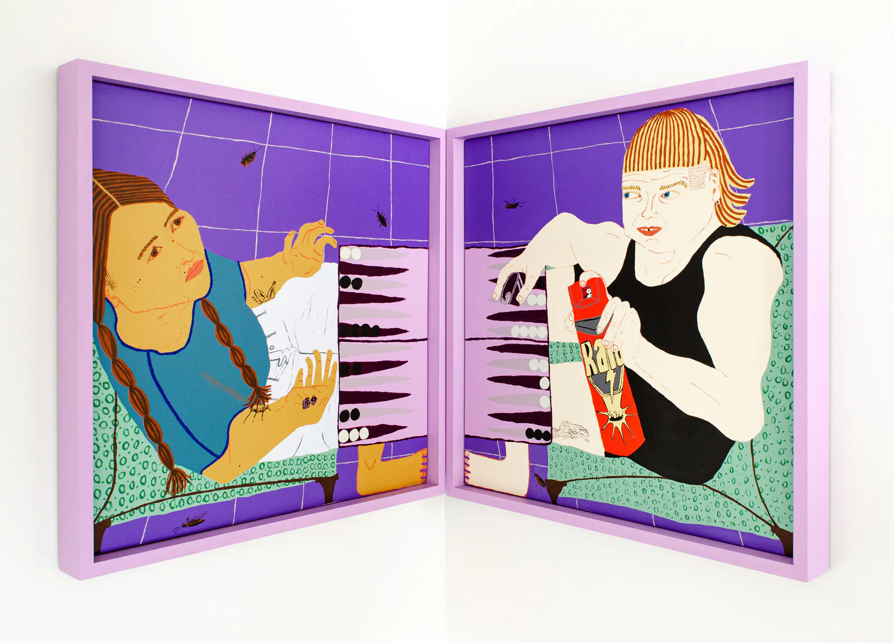 The one with the cockroaches (diptych) by Claudia Kogachi