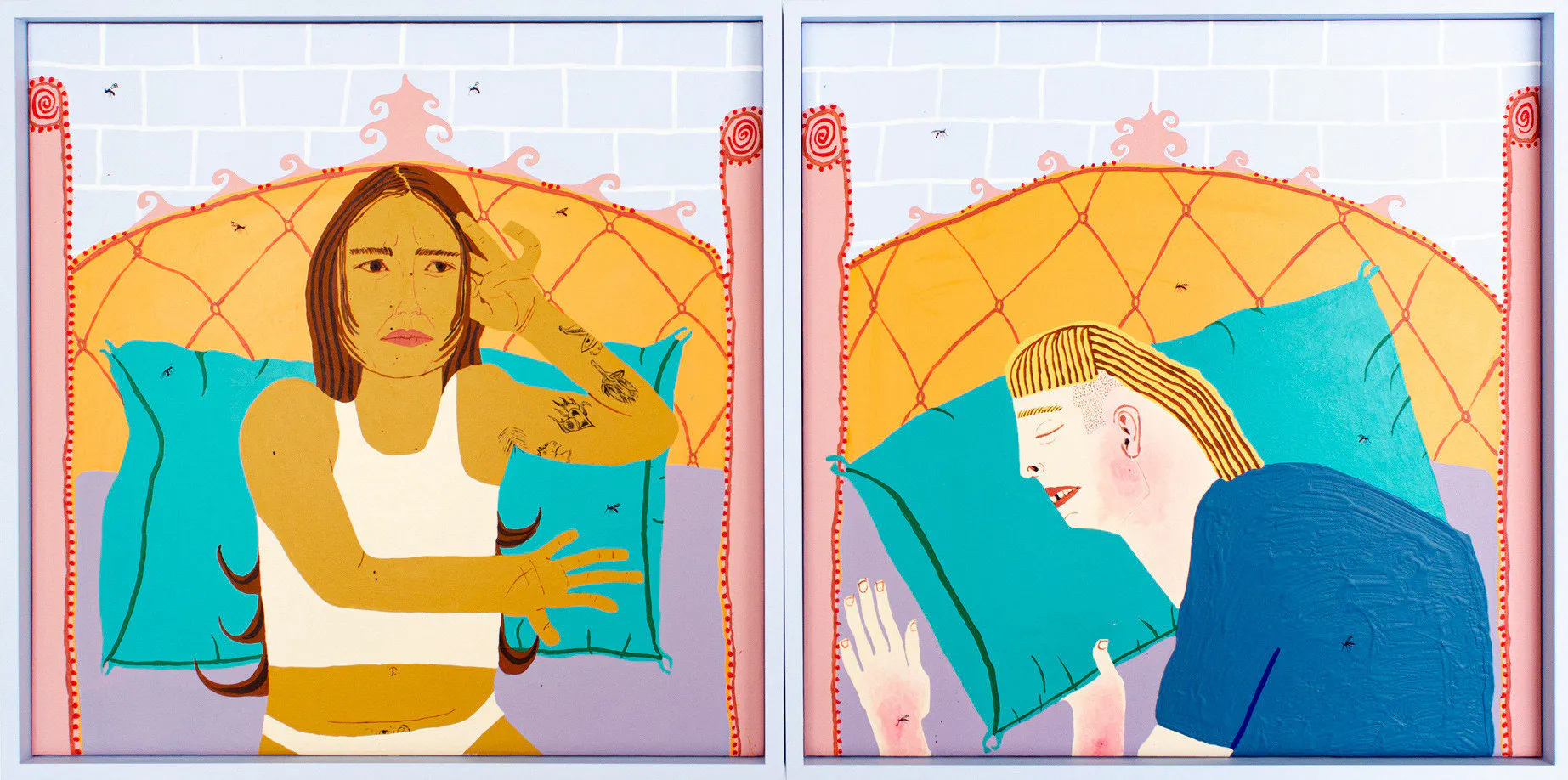 The one with the mosquitoes (diptych) by Claudia Kogachi