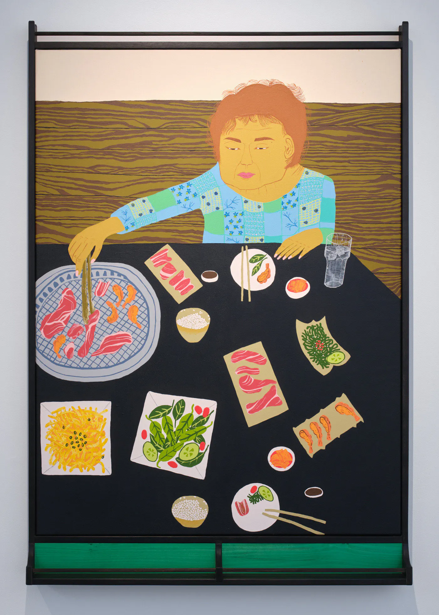 Obaachan eating Japanese bbq by Claudia Kogachi