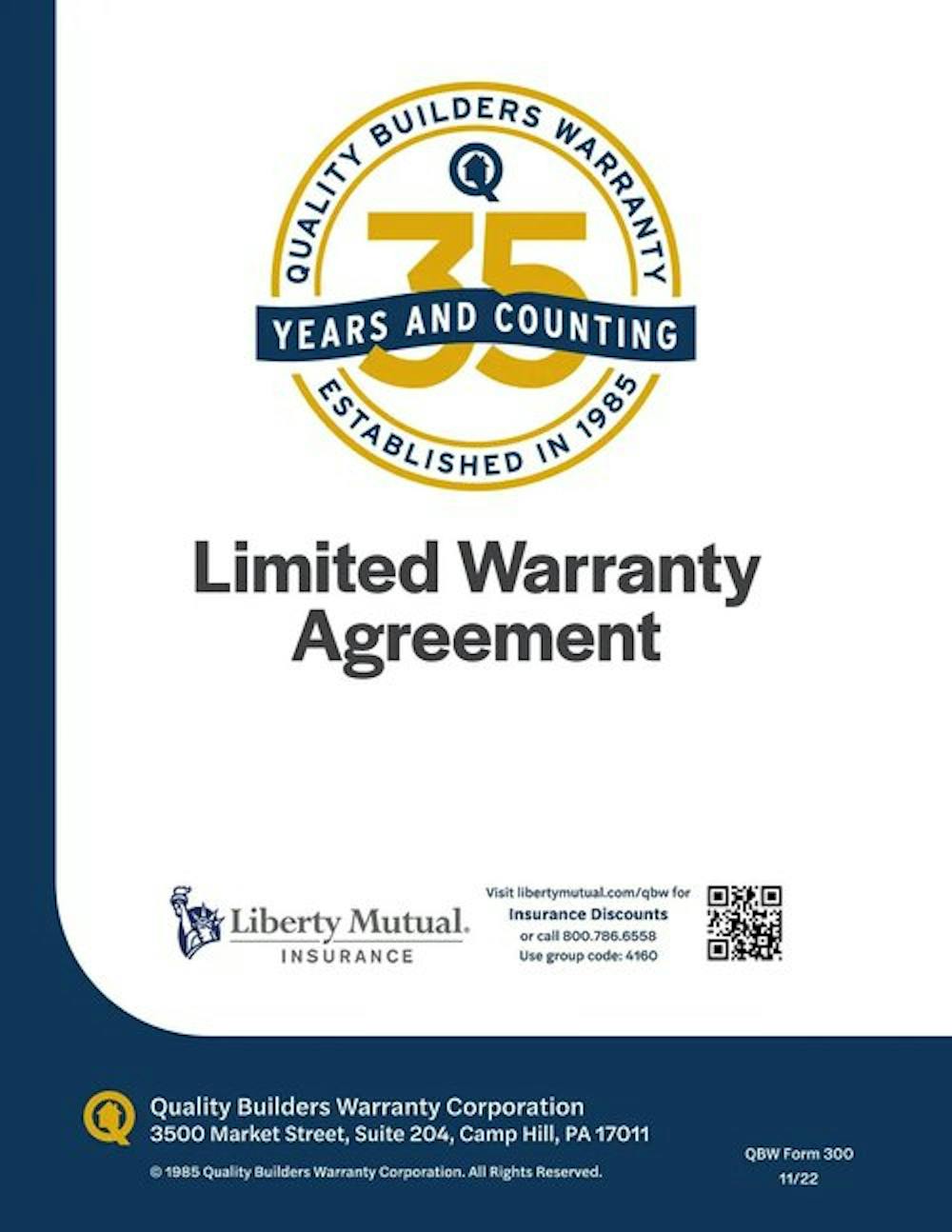 Warranty Book Warranty Page