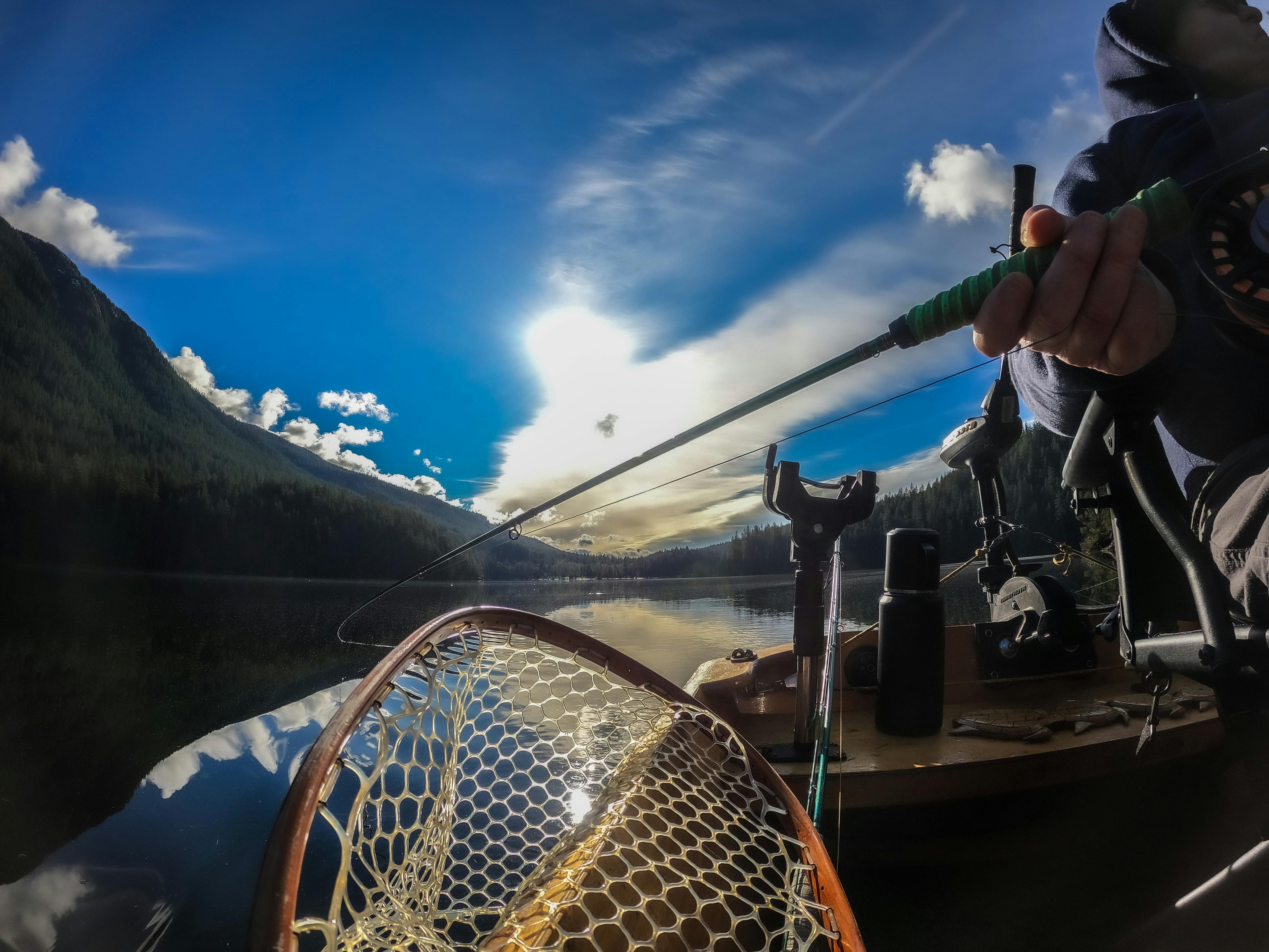 fishing equipment and still lake