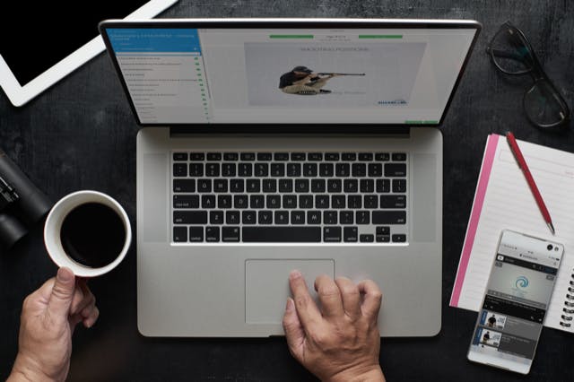 A person taking part in Silvercore training on a laptop