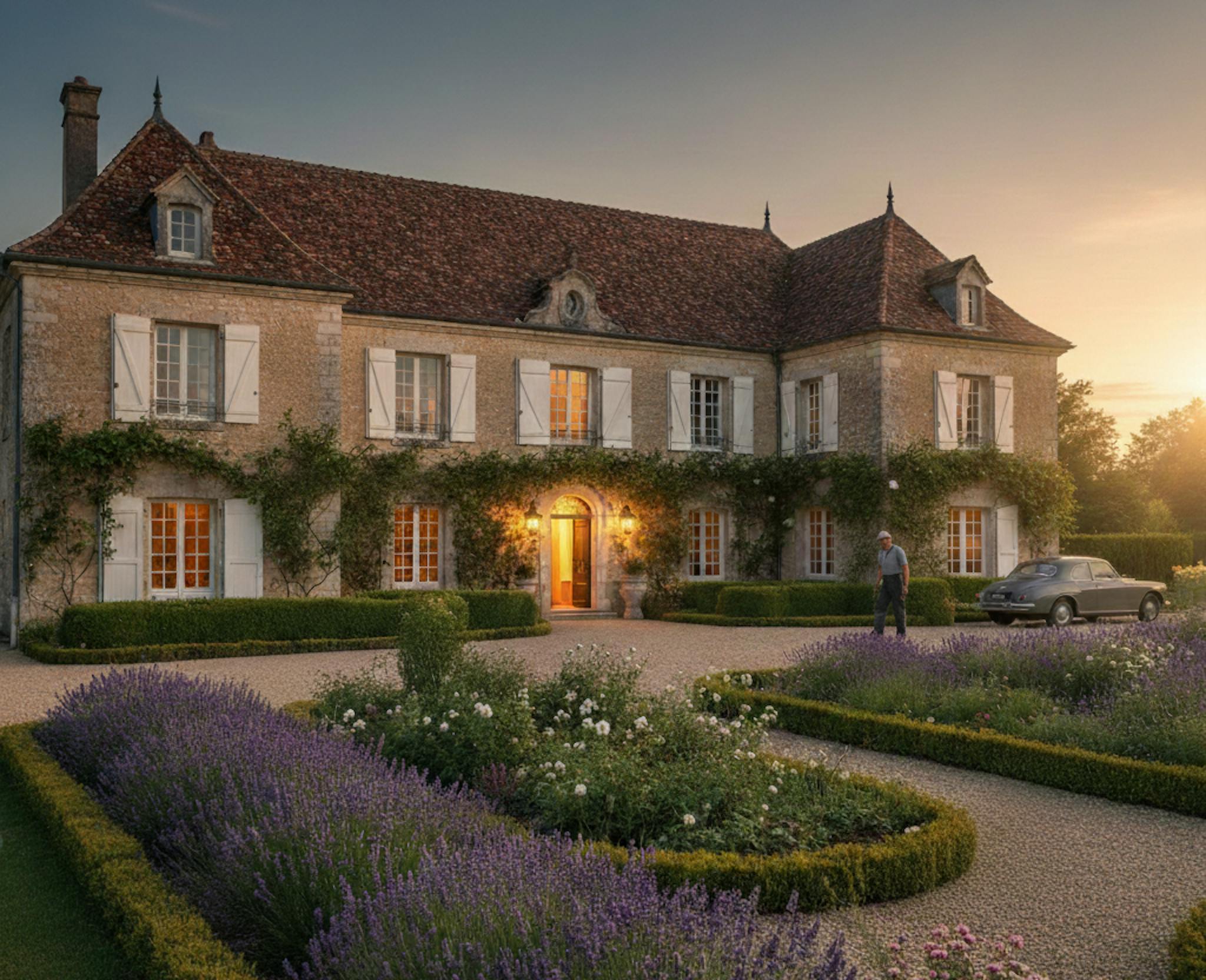 Belle propriété avec un jardin plein de lavandes