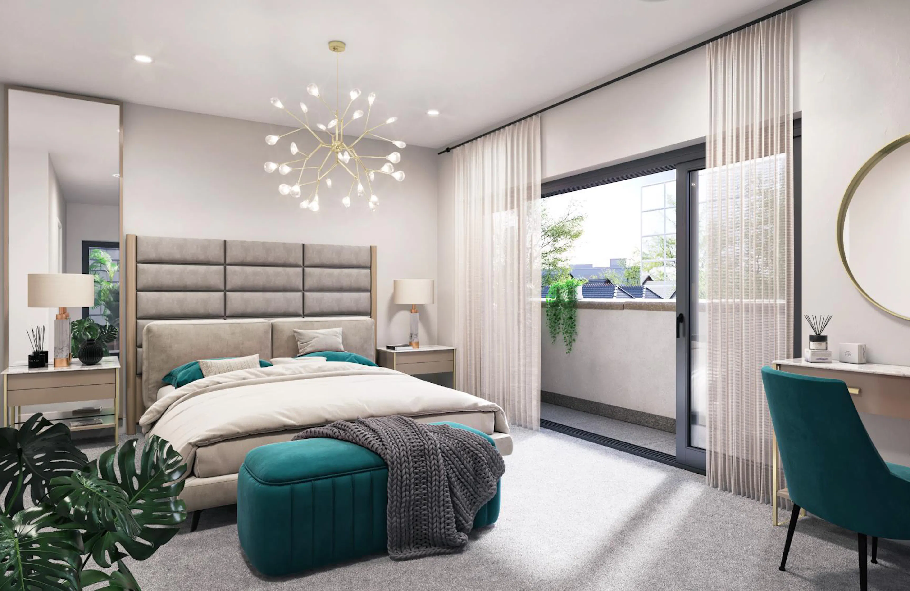 a JNR Properties development image showing a decorated bedroom