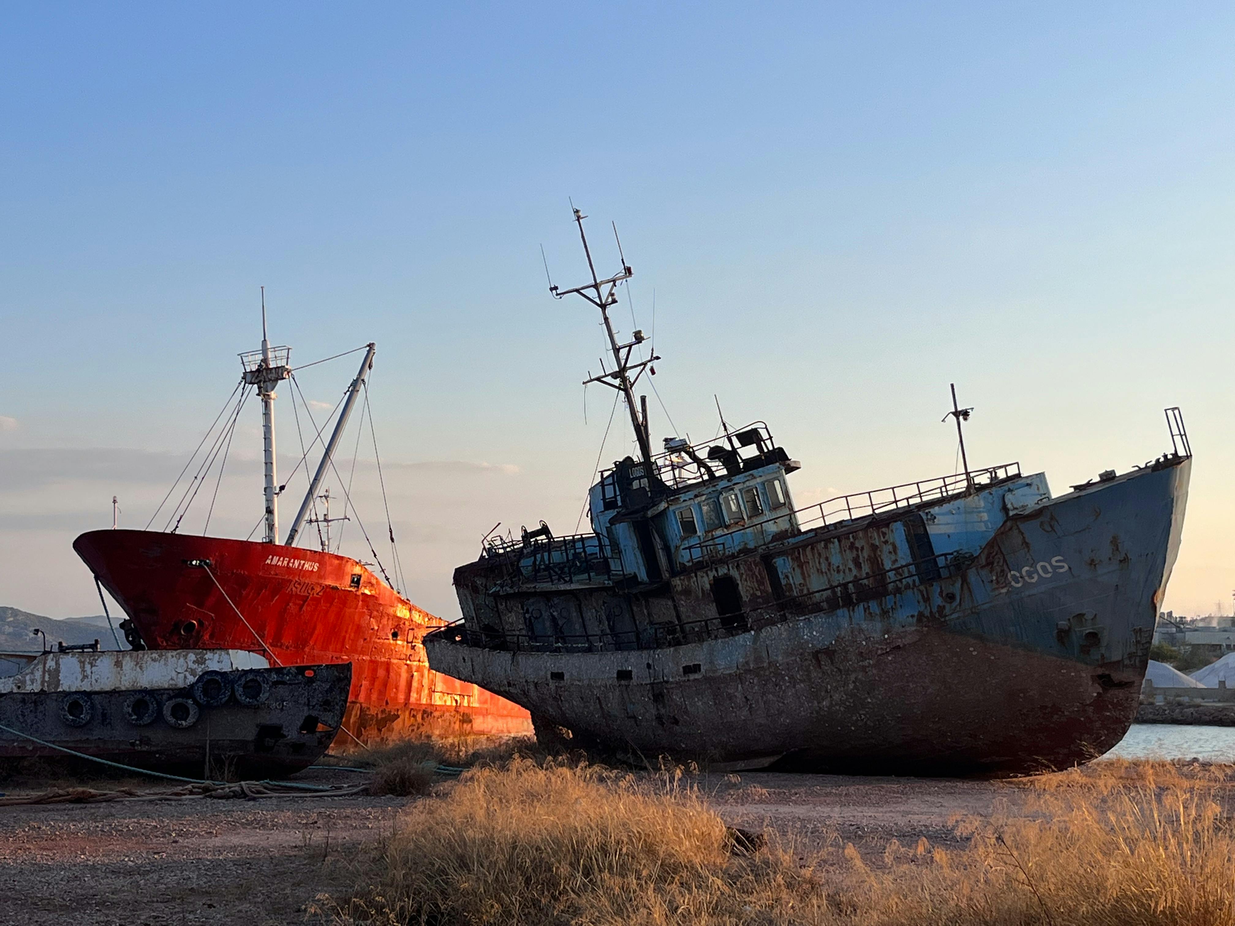 Shipwrecks in Elefsina, Greece, Photo: Joëlle Bitton