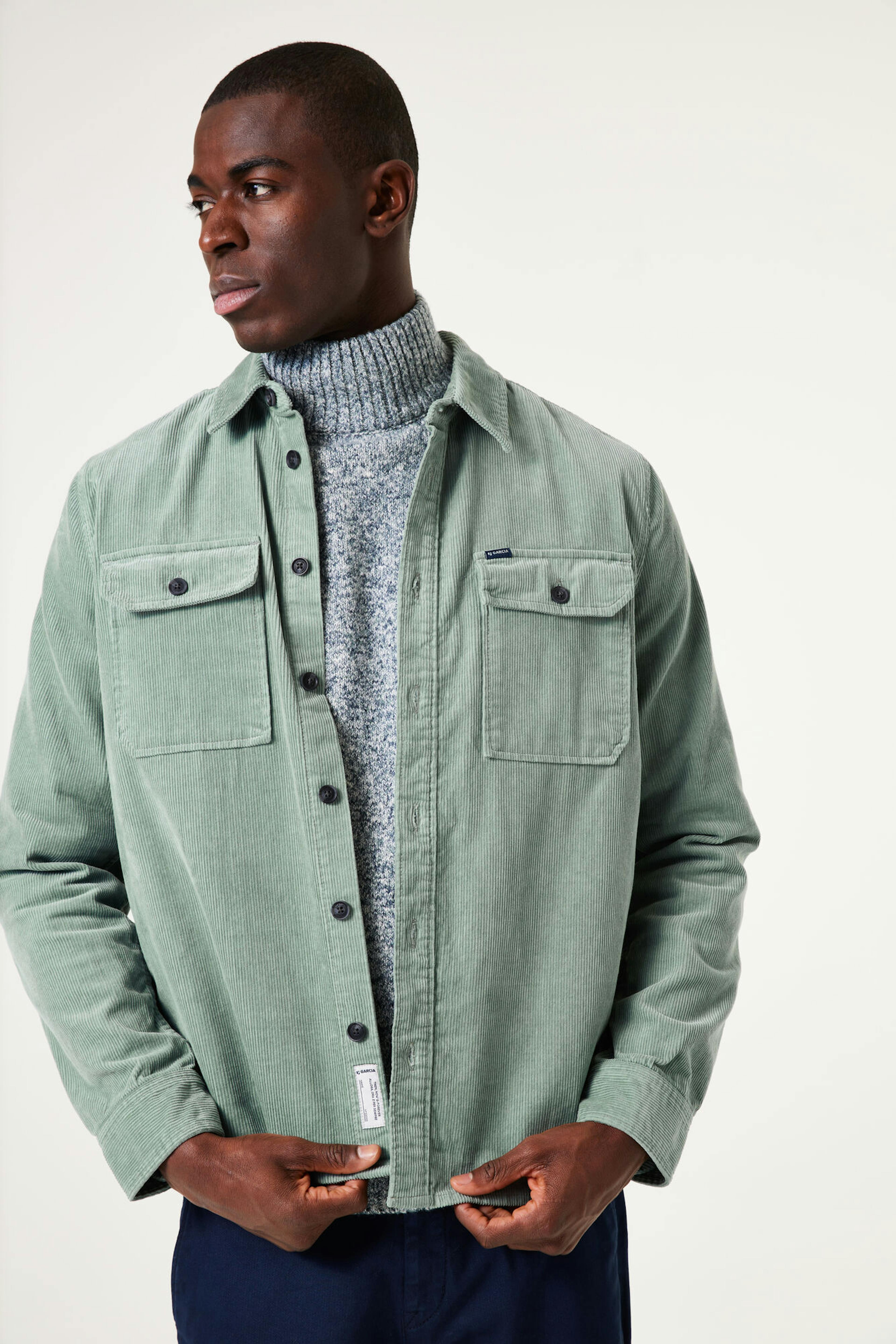 garcia corduroy overshirt groen