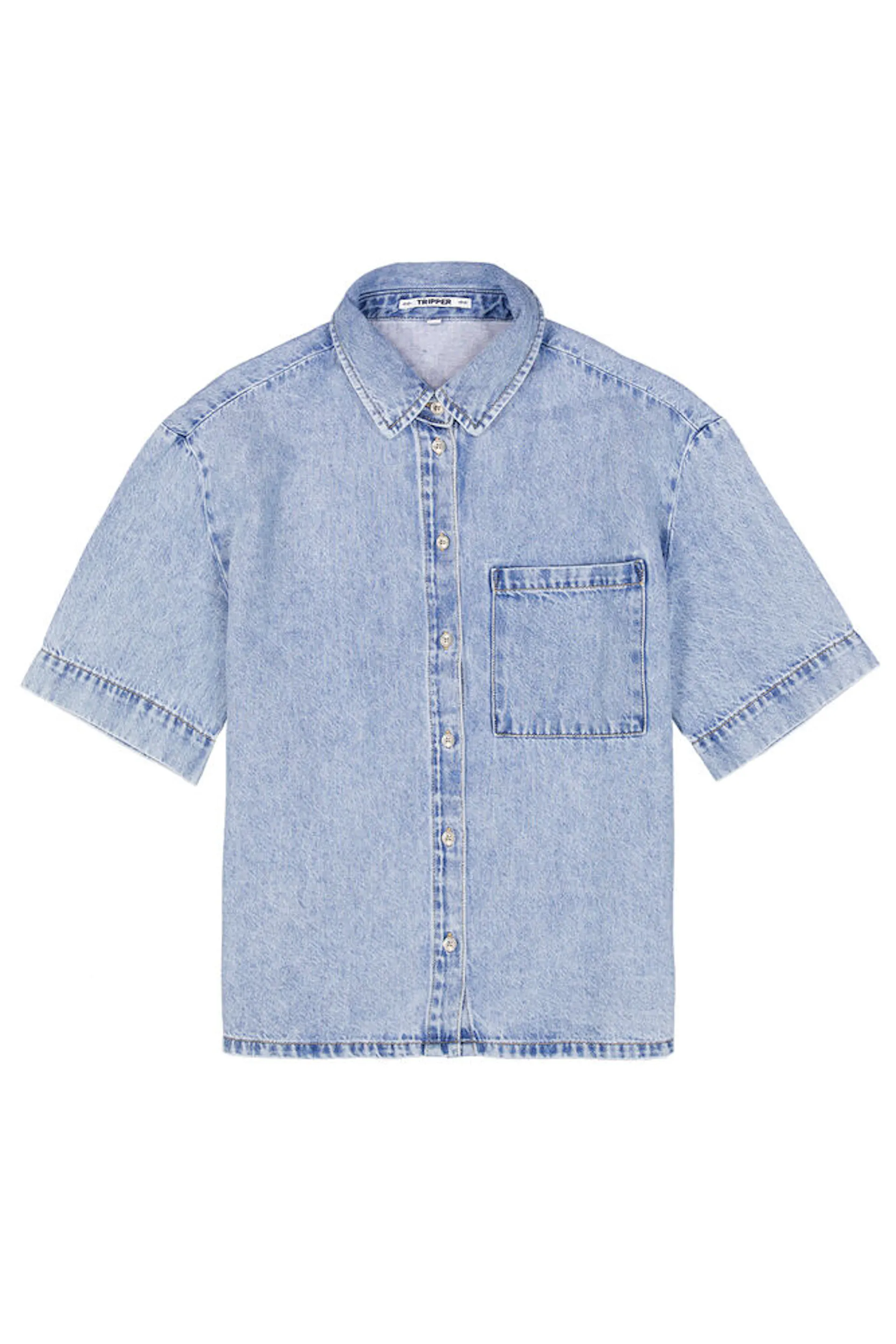 tripper denim blouse indigo fade