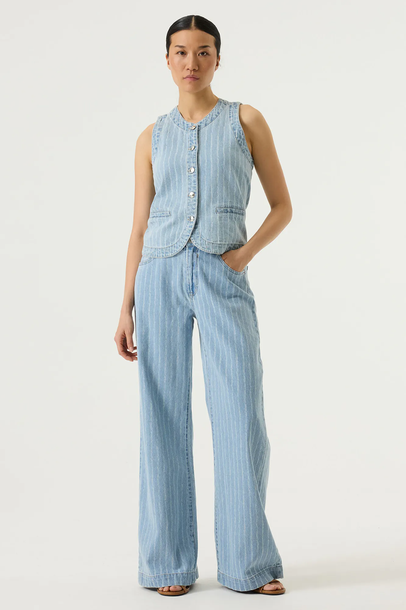 CO-ORD SET Light Denim Lines