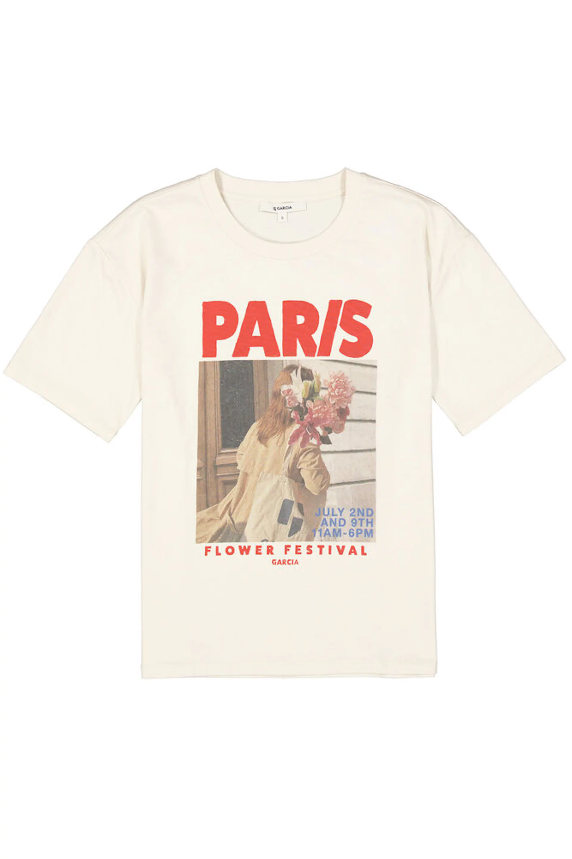 garcia t-shirt gebroken wit