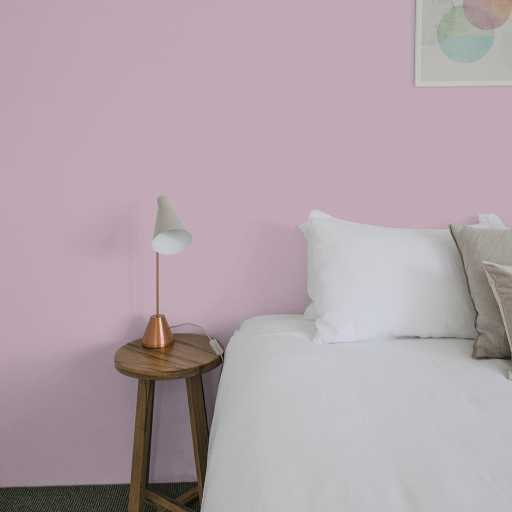 bedroom painted with Pink Potion