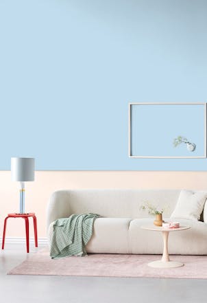 Living room painted in Blue Booties