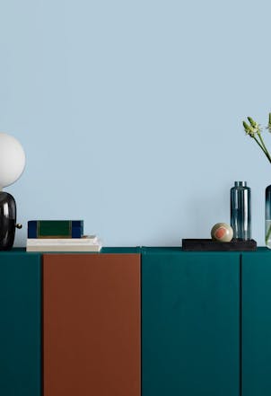 Sideboard in a room painted in Calm Voyage