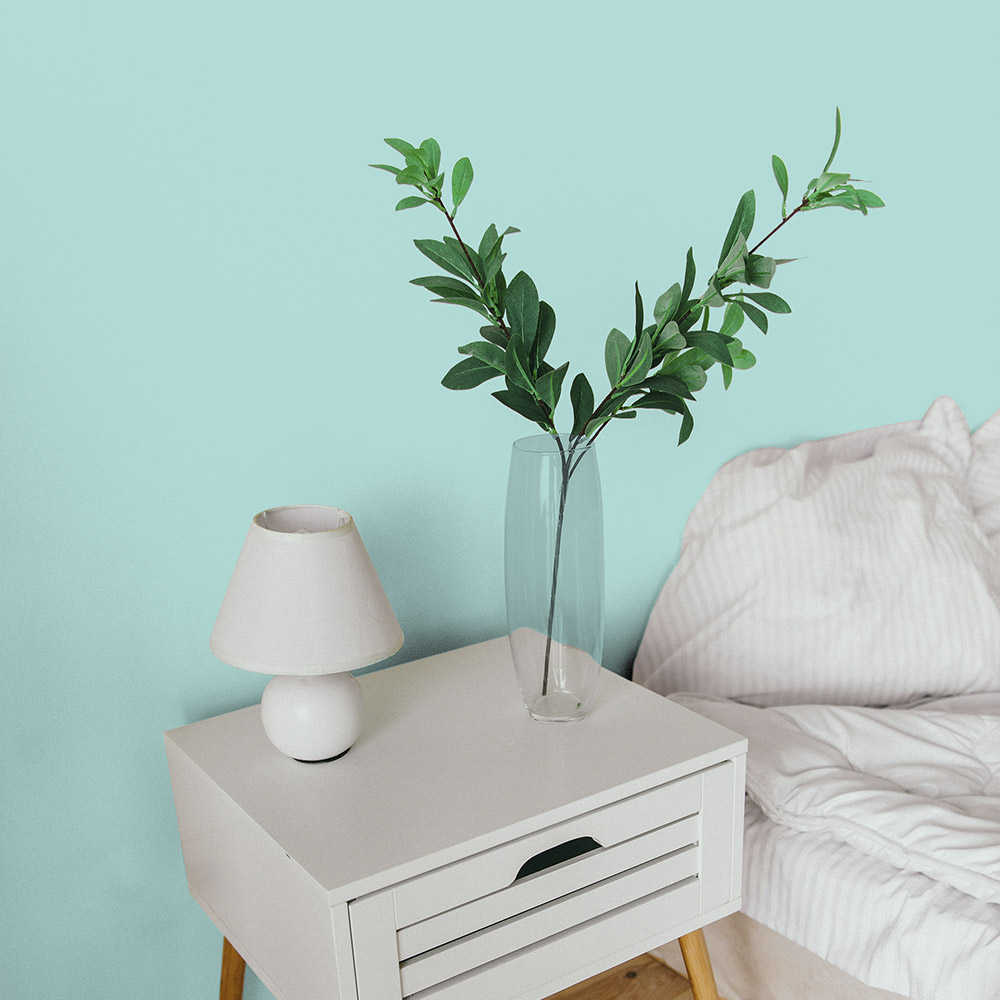 teal bedroom wall 