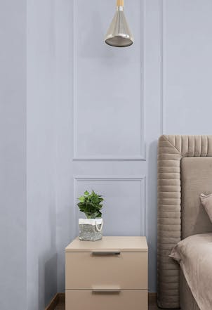 Bedroom painted with Frosted Lilac
