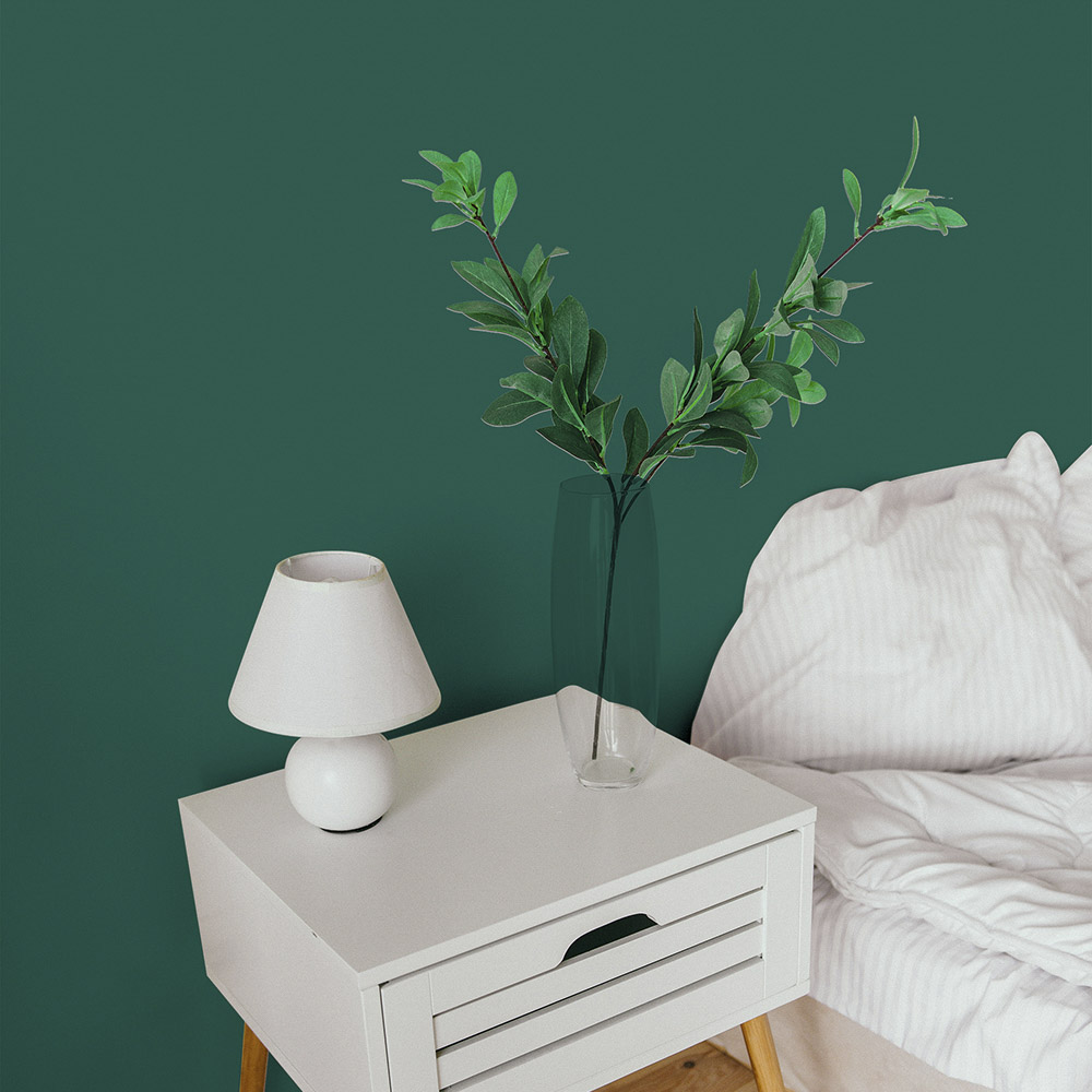 Bedroom painted with Empress Teal