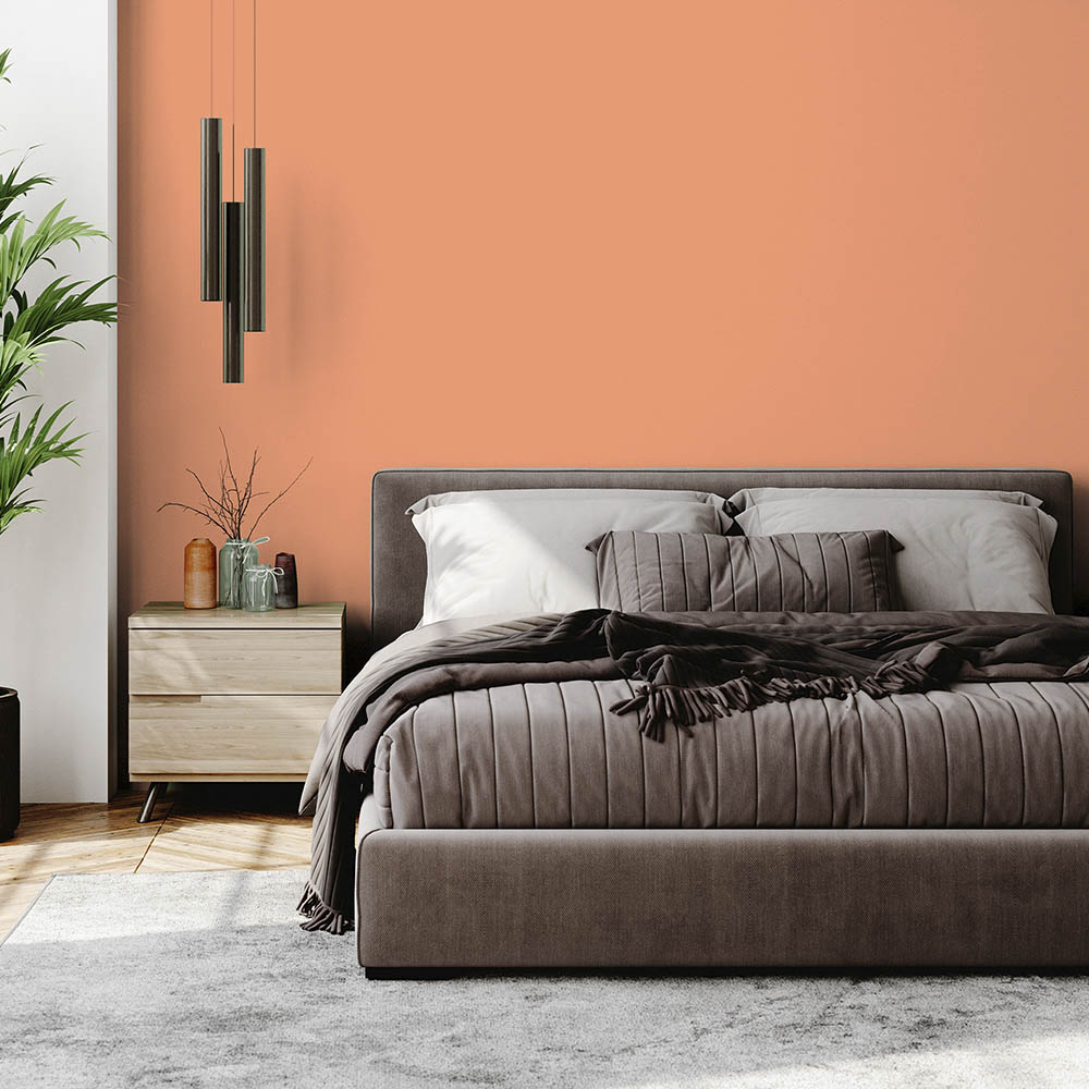 Coral Silk bedroom wall