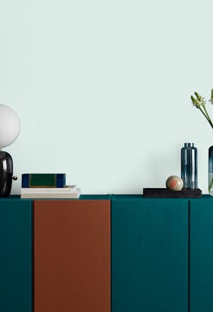 very light teal wall