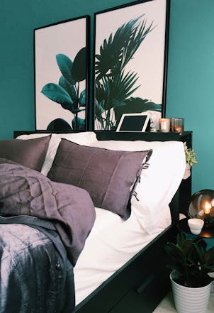 Wall painted with Teal Bayou