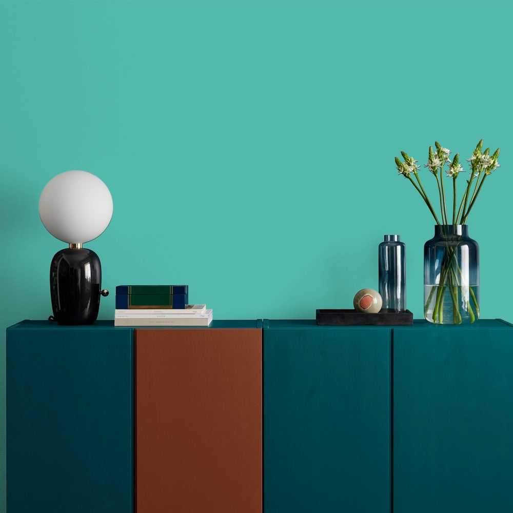 deep turquoise wall