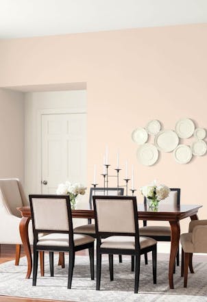 Dining room painted with Johnstone's Pecan Sandie