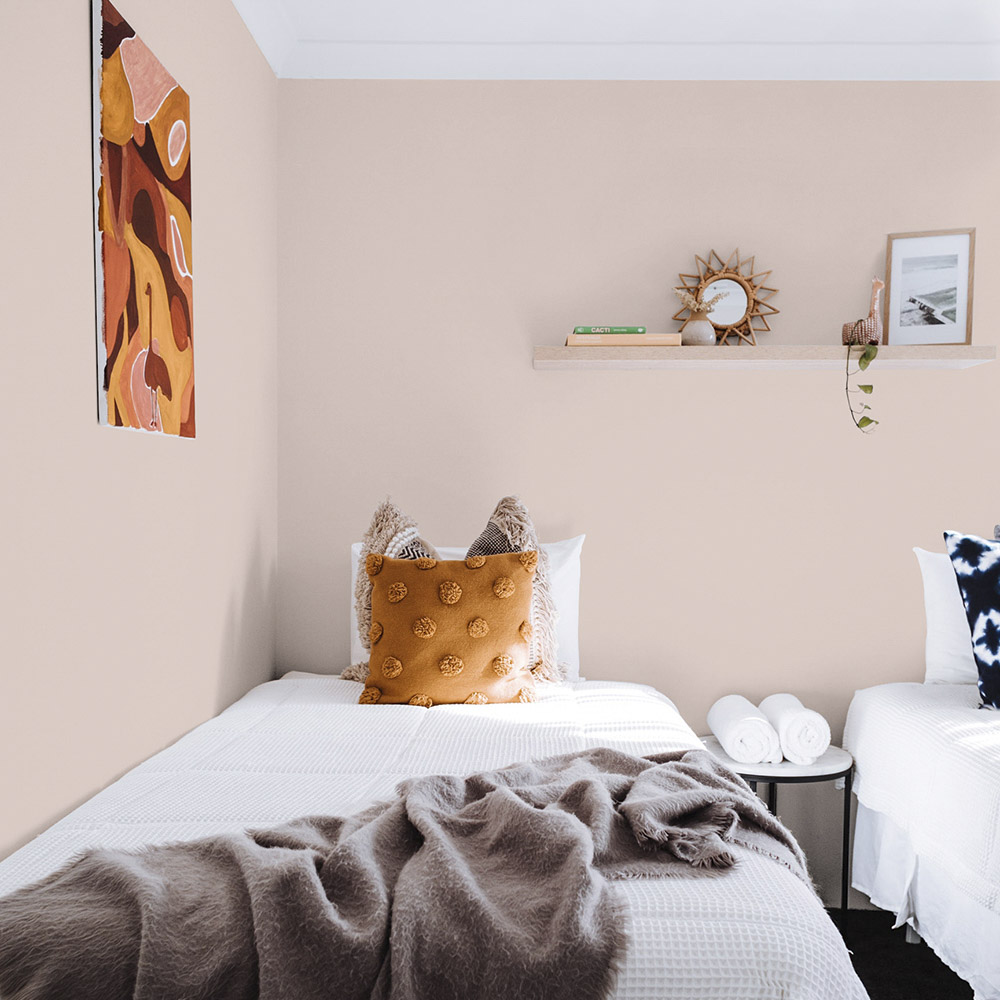 Peachskin orange bedroom wall 