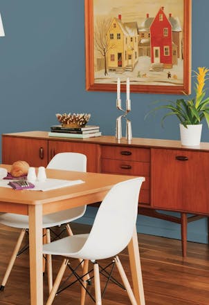 Dining room painted with Johnstone's Turning Skies