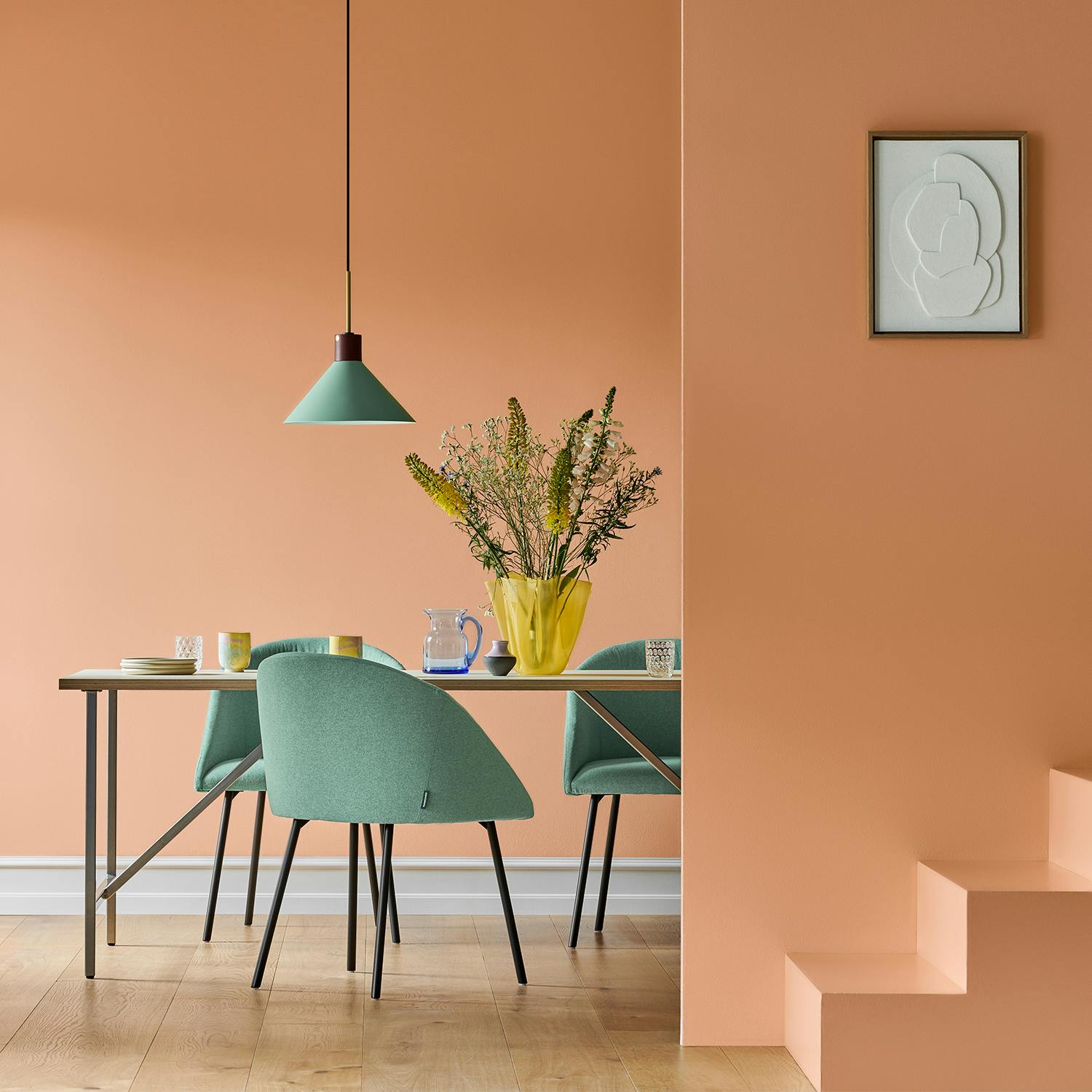 warm orange dining room