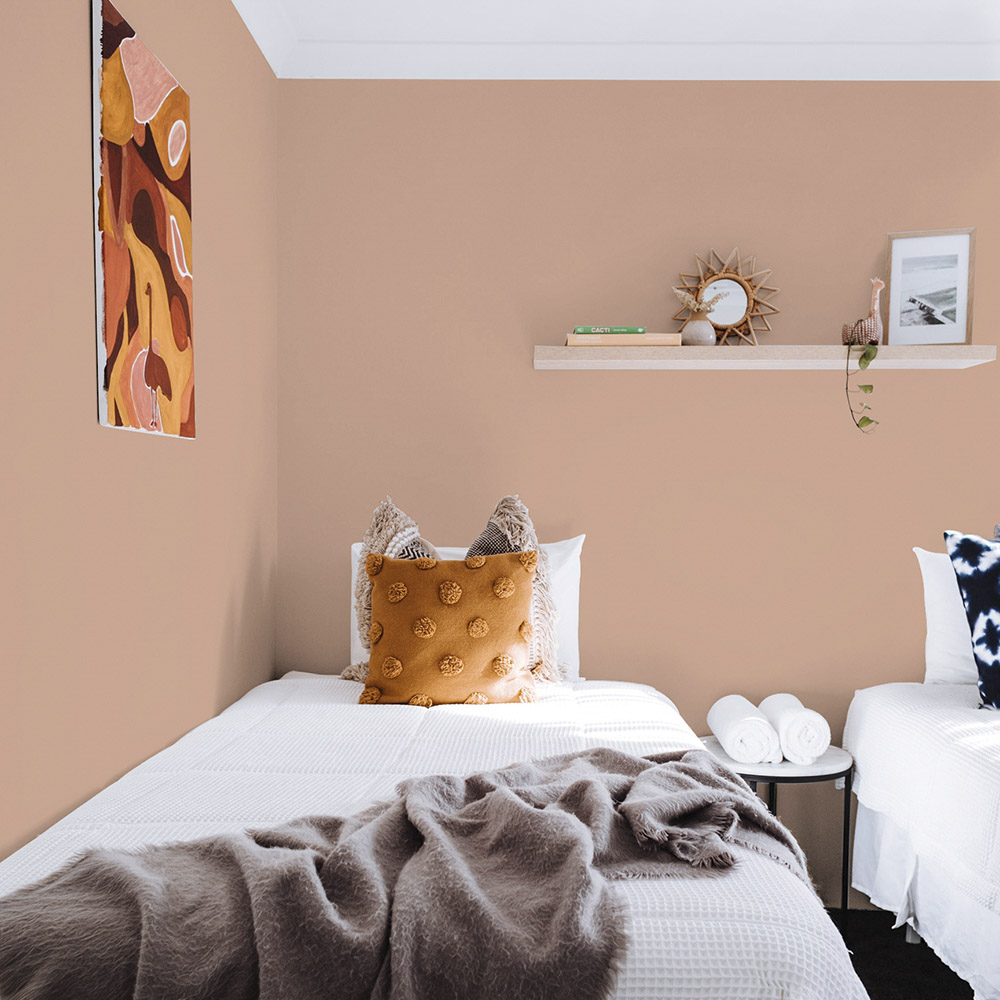 warm orange bedroom wall 