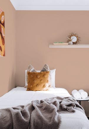 warm orange bedroom wall 