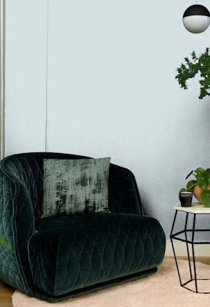 Living room painted in Morning Skyline
