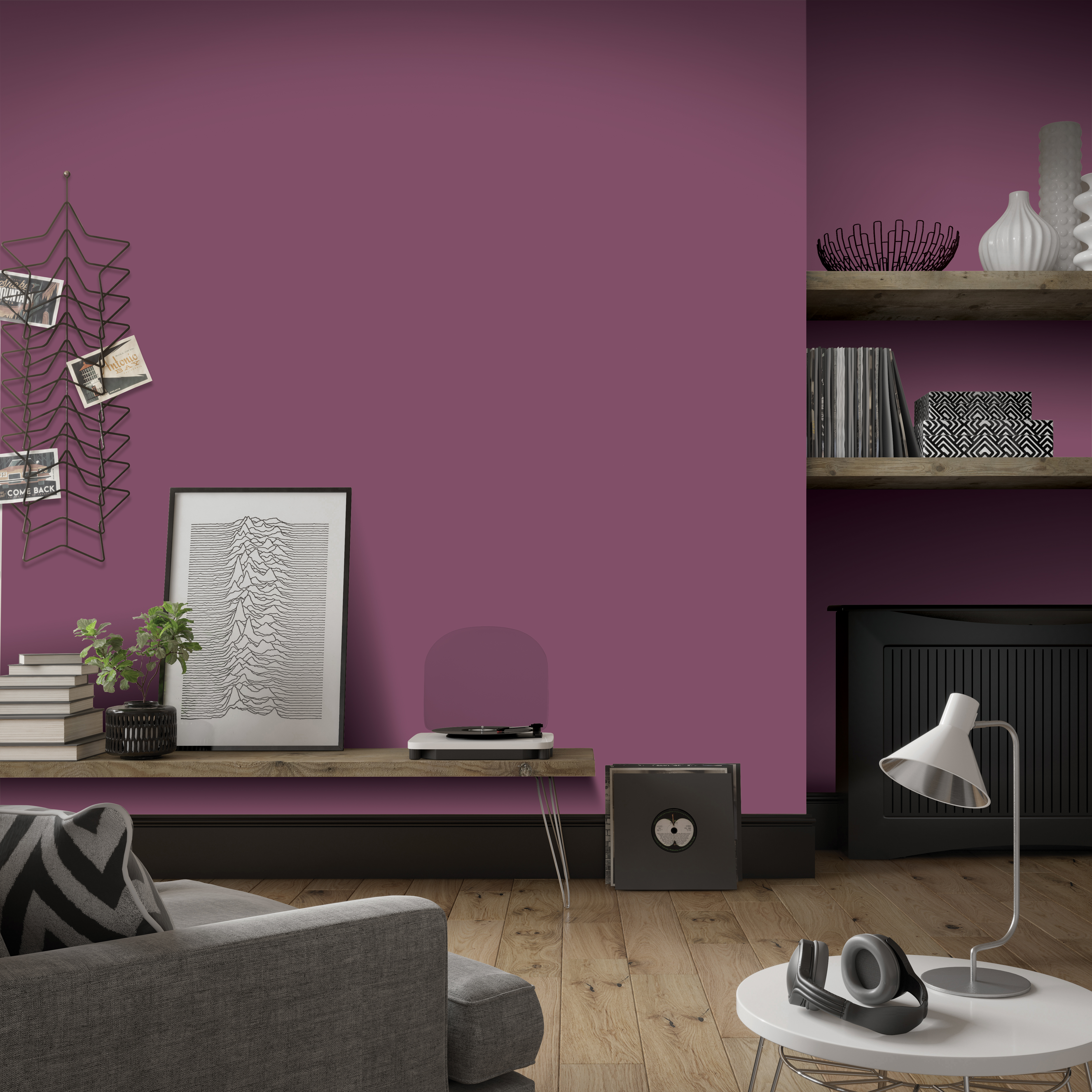 purple living room wall 