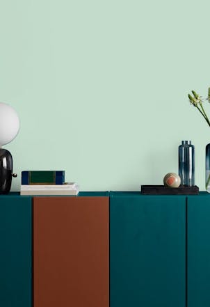 Sideboard with a wall painted in Peppermint Tea