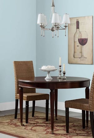 Dining room painted with Johnstone's Ocean Fog