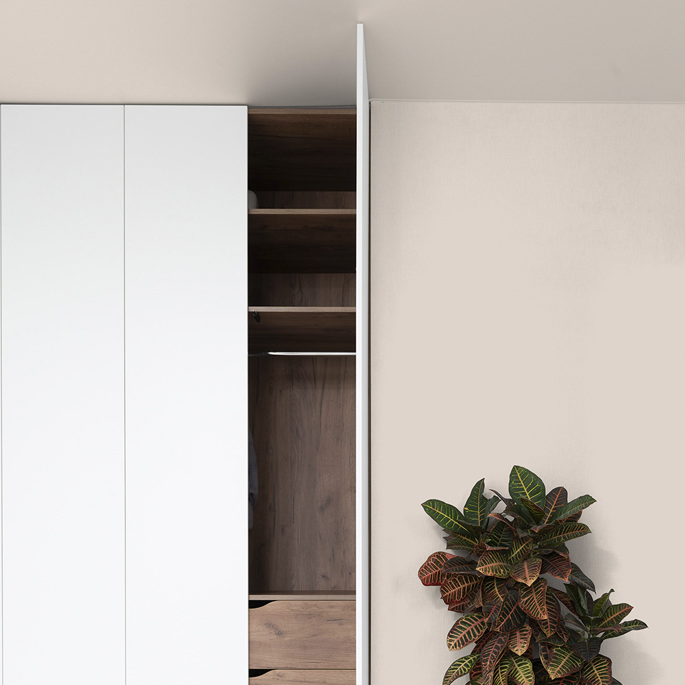 Bedroom painted in Peach Pudding