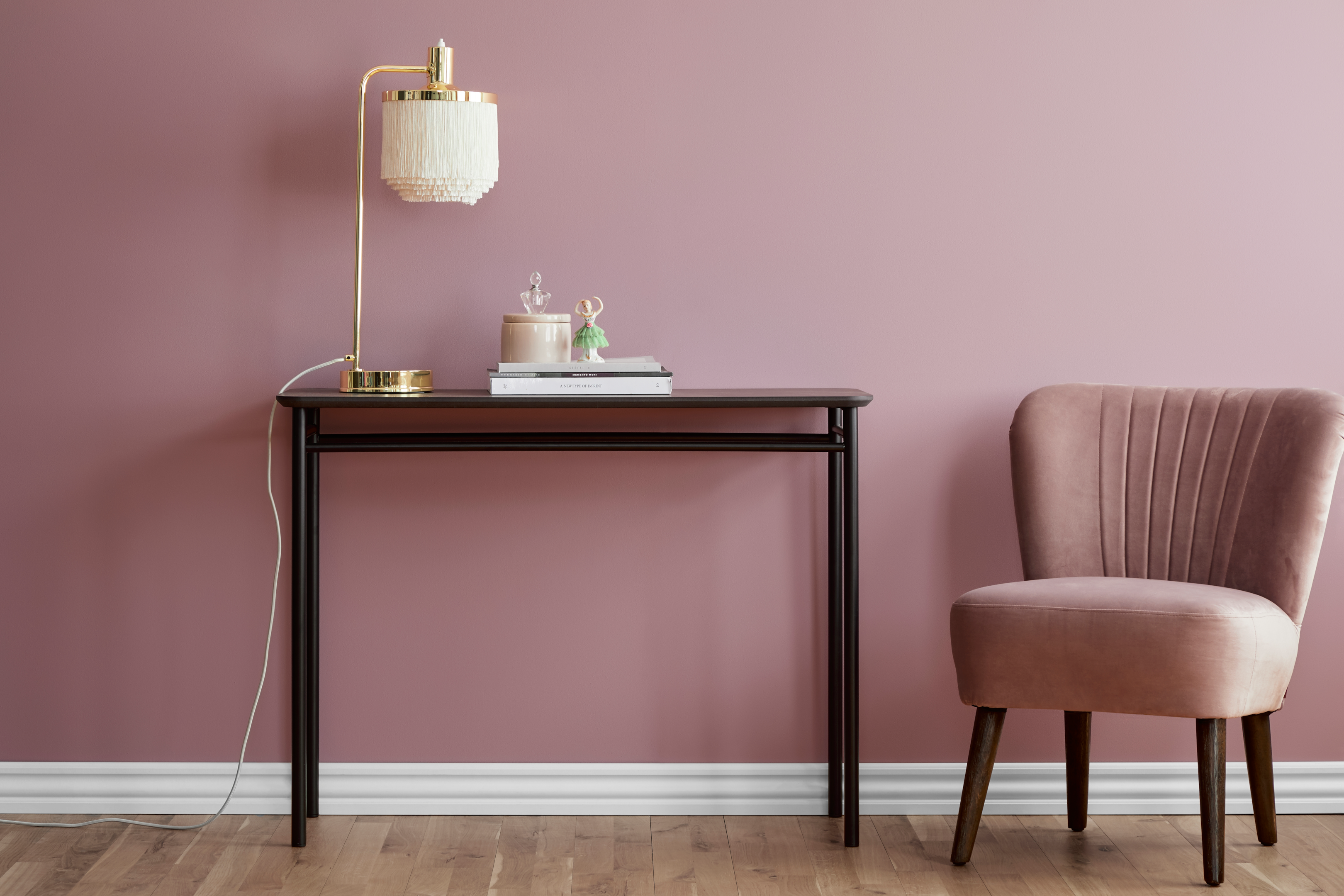 Pink wall paint makes any room look fresh and uncomplicated.