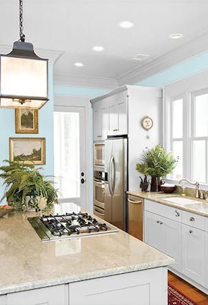 Kitchen painted with Johnstone's Ocean Fog