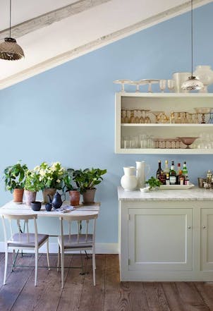 Kitchen painted with Johnstone's Touch Of Blue