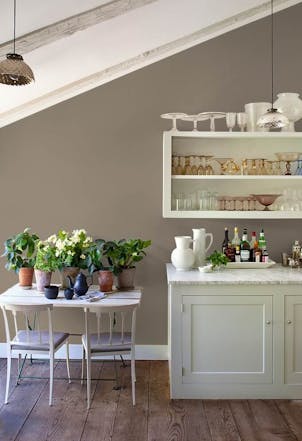 Kitchen wall painted with Johnstone's Rapid Rock