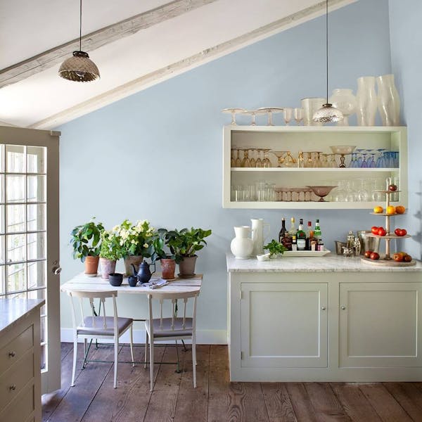 Kitchen painted with Johnstone's Harbor Light