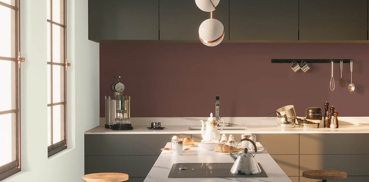 Kitchen painted with Johnstone's Hill Figure and Desert Squall