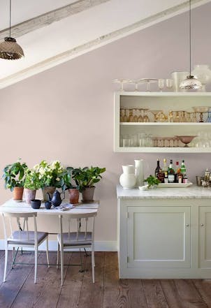 Kitchen painted with Johnstone's Coral Cream