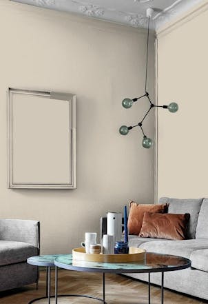 Living room painted with a neutral paint colour 