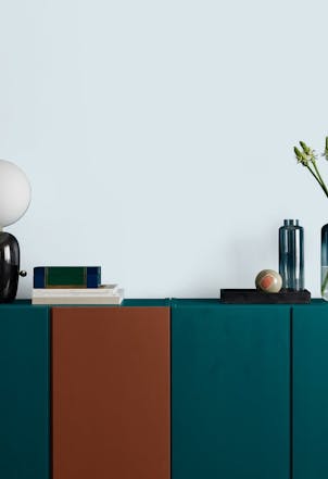 Sideboard in a room painted in Sweet Illusion