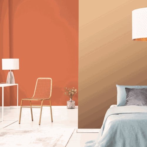 warm orange bedroom