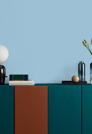 Sideboard in a room painted in Blue Bows